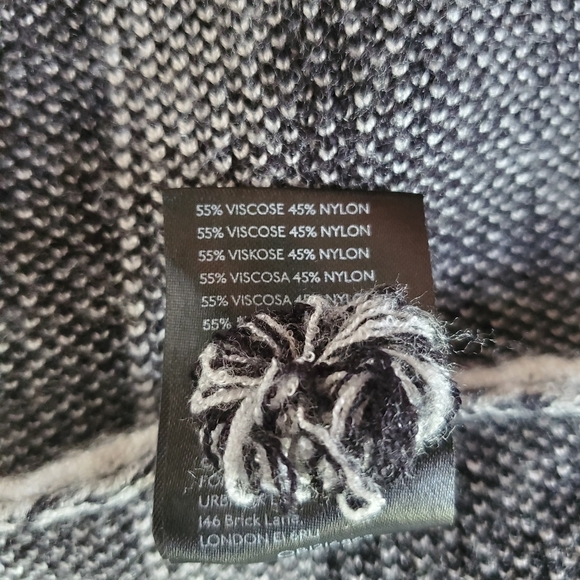 ANTHROPOLOGIE |‎ MAEVE Keisha Gray/Black Oversized Turtleneck Poncho Sweater M/L - Picture 13 of 14